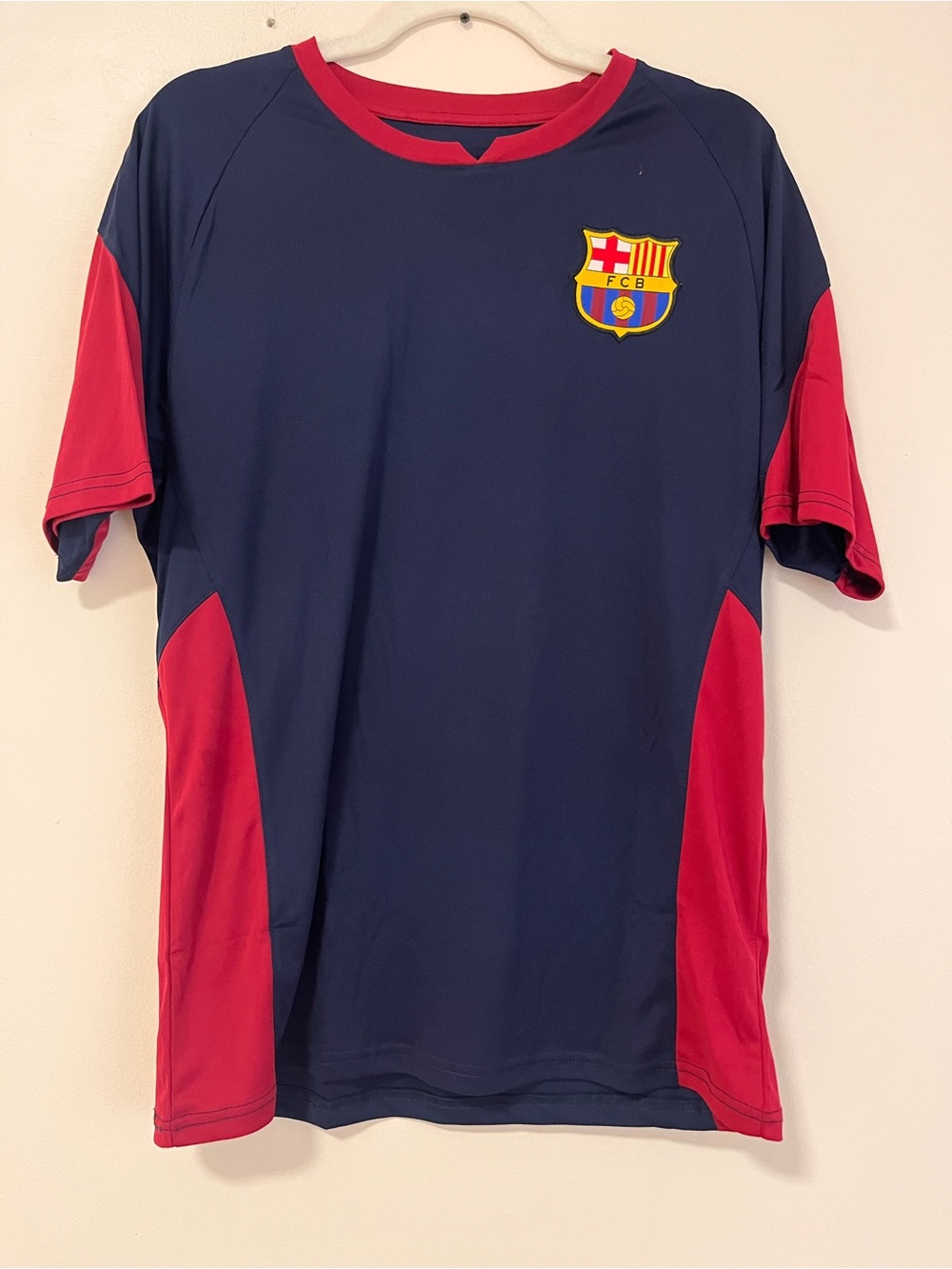 FC Barcelona Man Navy and Red Short Sleeve Jersey